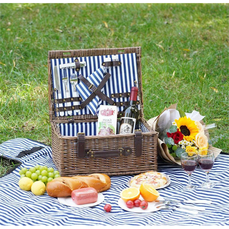 Crestone Wicker Picnic Blanket , Service for 2 Wayfair Canada